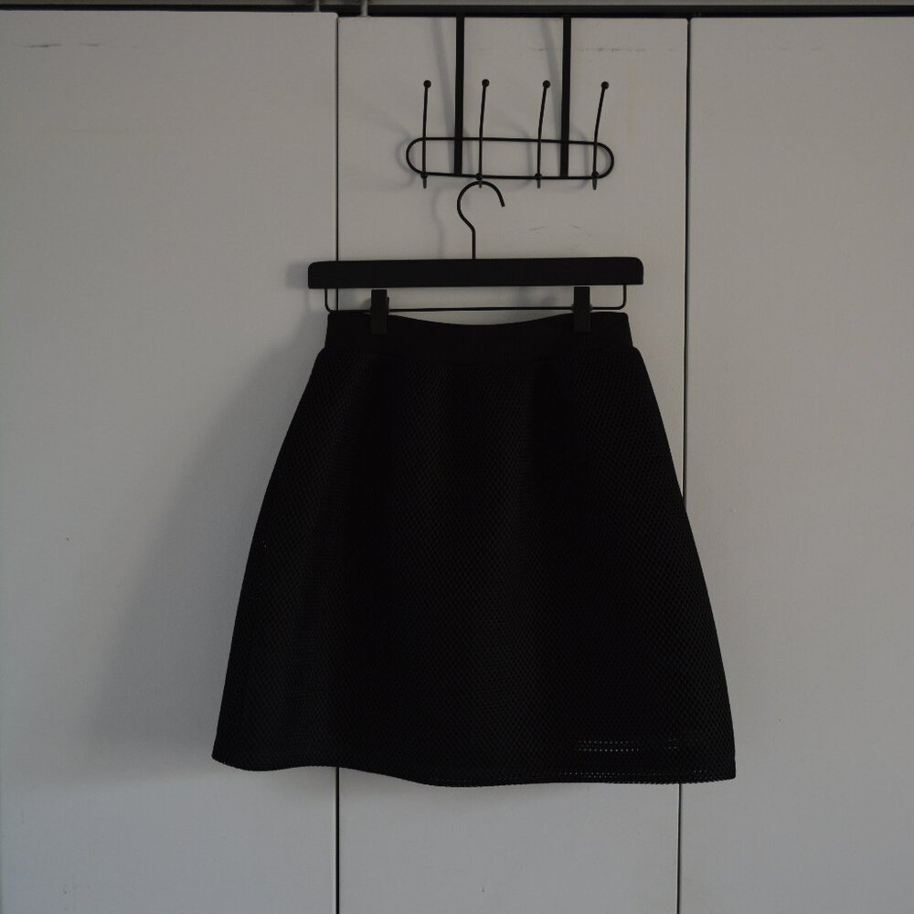 McQ Alexander McQueen Black Mini skirt net overlay, M, Medium